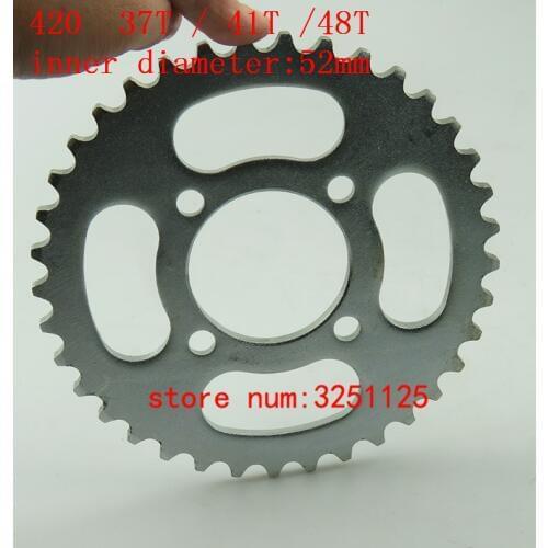 Motorcycle scooter drive gear 420 37T 41T 48T tooth 52mm /152mm rear chain sprockrts for Chinese ATV Quad Pit Dirt Bike Buggy