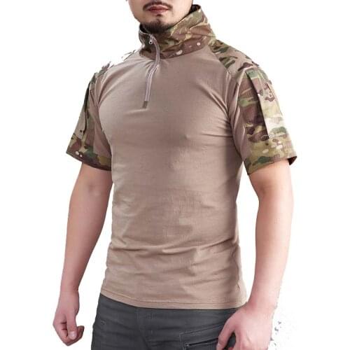 Outdoor Tactical Army T-shirts Men Summer Short Sleeve Quick Drying Polos Outdoor Hiking Military Camping T-shirts Sports