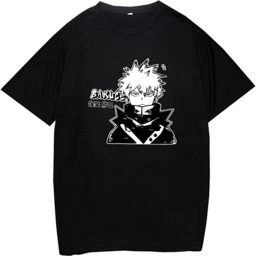 Men Tops Breathable Streetshirt New Colors Bakugou Katsuki Printed My Hero Academia Japanese Ainime Summer T-Shirt Funny