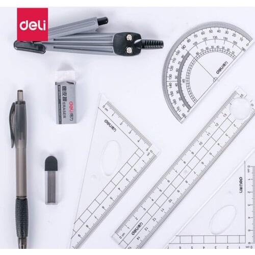 Deli Painting Set Round Rule Triangular Rule Angle Rule Student Examination Homework Drawing Set Stationery 9591