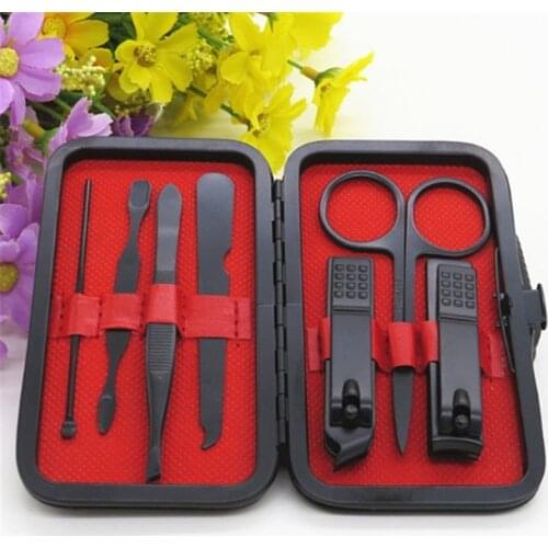 7pcs Stainless Steel Nail Clippers Set Professional Scissors Suit With Box Trimmer Grooming Manicure Cutter Kits For Nail Tools