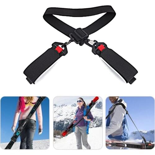 Nylon Skiing Bags Adjustable Skiing Pole Shoulder Hand Carrier Lash Handle Straps Porter Hook Loop Protecting For Ski Snowboard