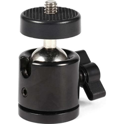 New 360 Degree Mini Ball Head Bracket Mount For 1/4" Camera Tripod & 3/8" Flash Holder