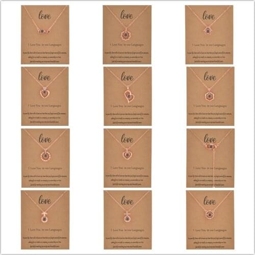13 Styles 100 Language I love You Necklace For Women Wedding Letter Necklace Jewelry Drop Shipping