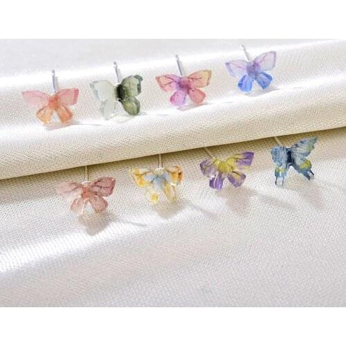 8Pcs Super Fairy Stereoscopic Butterfly Earrings 2021 New Acrylic Women Earrings Charm Simple Design Hypoallergenic Earrings