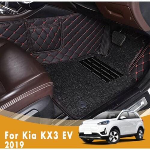 RHD Luxury Double Layer Wire Loop Car Floor Mats For Kia KX3 EV 2019 Carpets Foot Pads Custom Auto Styling Interior Accessories