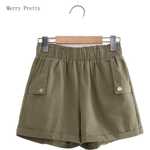 Hight Waist Solid Shorts With Sashes For Women 2020 Summer New Korean Style Shorts Casual Pocket Elastic Waist Hot Mini Shorts
