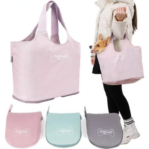 Foldable Pet Bag Dog Carrier Outdoor Travel Handbag Mesh Breathable Bags for Small Cat Chihuahua Portable Single Tote Shoulder