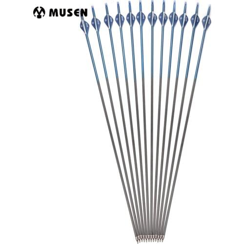 US 31.5 Inches Spine 340 Carbon Arrows with Replaceable Arrowhead for Compound and Recurve Bows Archery Shooting Hunting