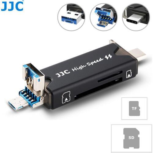JJC USB 3.0 Micro USB 2.0 Type-C USB 3.0 Card Reader SDXC SDHC SD MMC RS-MMC TF Micro SD Micro SDXC Micro SDHC UHS-I Card Reader