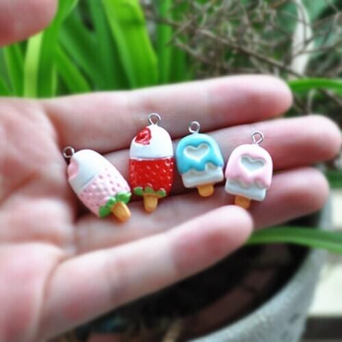 Jewelry Materials For DIY Phone Decoration 20pcs Cute Resin Charms Necklace Pendant
