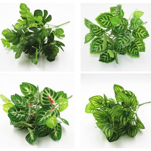 European Countryside Leaf shaped Greenery Plant Turtle,Evergreen,Watermelon Artificial Fake plant large leaves