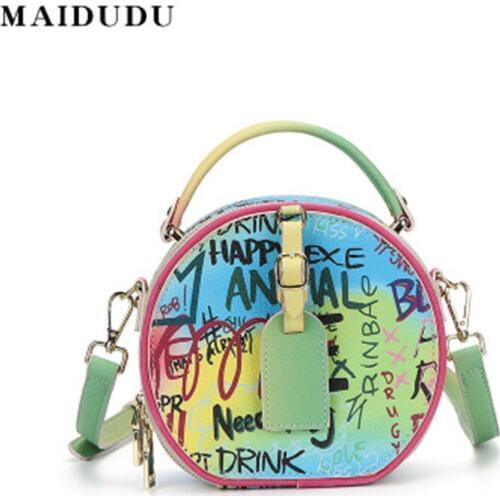 Women bag vogue trend Women handbag 2020 new small round bag Brand graffiti bag Shoulder Messenger Bag purses and handbags bolso