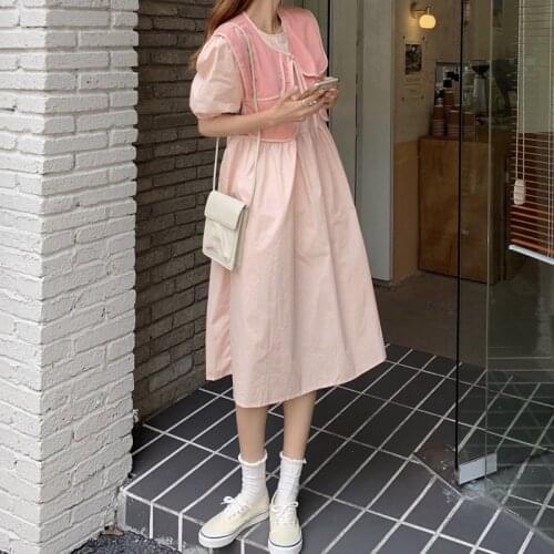 Korean Style Dress Female Super Fairy Sweet Summer Dress French Retro Niche Tea Break Dress First Love Long Dress