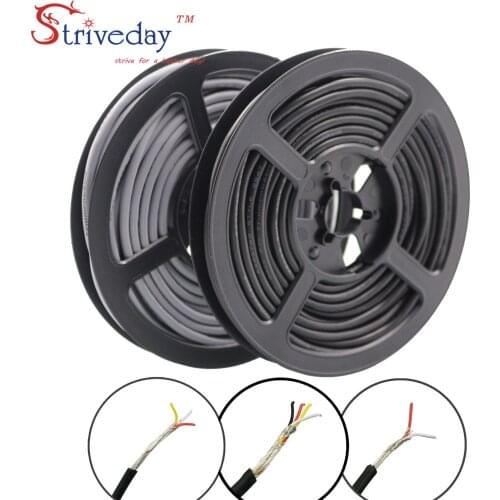 5 Meters High Quality UL 2547 28/26/24 AWG Multi-core control cable copper wire shielded audio cable headphone cable signal line