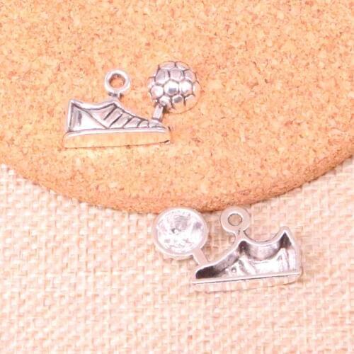 12pcs Football Soccer Cleats Charms Metal Pendants for Bracelet and Necklace Jewelry DIY Handmade 15*23mm