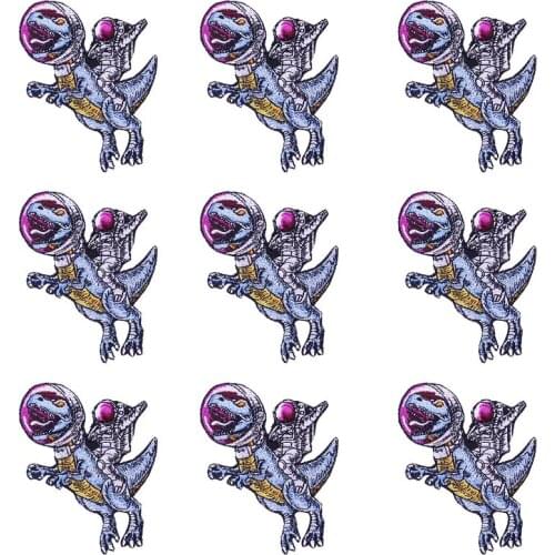 Pulaqi 10PCS Astronaut Dinosaur Patch Wholesale Patch Iron On Patches For Clothing Punk Cartoon Wholesale Dropship Custom Patch