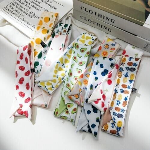 2020 New Creative Flower Small Silk Scarf Spring Summer Autumn Small Scarf Binding Bag Scarf Fashion women skinny scarf