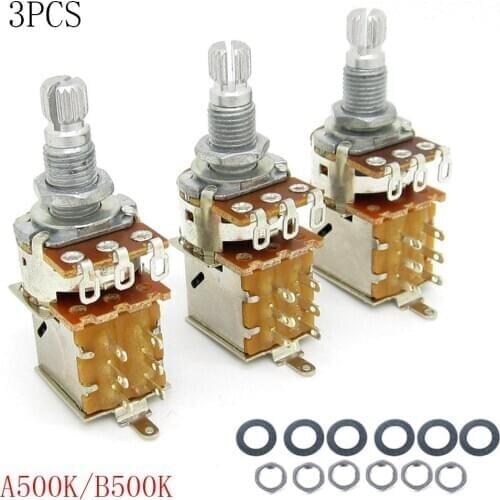 3pcs Guitar Potentiometers Audio Pots 19mm Shaft Volume and Tone Controls Guitarra Bass Switch Musical Instrument Accessories