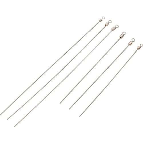 50 Pcs Hard Steel Wire Long Pole Fishing Swivel Stainless Steel Barrel Rolling Connector Fishing Tackle Accessories