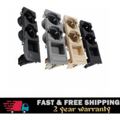 Car Front Center Console Storage Box Coin Tray With Dual Drinks Cup Holder For Bmw 3 Series E46 51168217953 51168248504