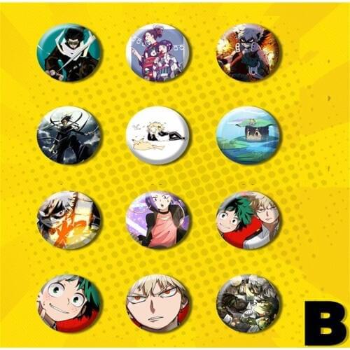6pcs/12pcs set Boku no Hero Academia Bakugou Katsuki/Iida Tenya/Todoroki Shouto Brooch yaoi fan Badge Pins Bag Packbag Clothing