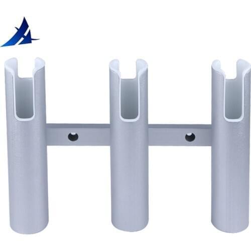 Aluminium 3 Link Tube Fishing Rod Holder Wall-Mounted Pod Rack for Marine Boat Yacht Camper RV