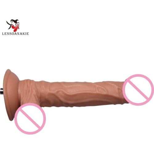 D37 - 9.4'' Nude Color Long Dildo Attachment to Premium Sex Machine,Deep Inside Penetration so Easy, Long but not Thick