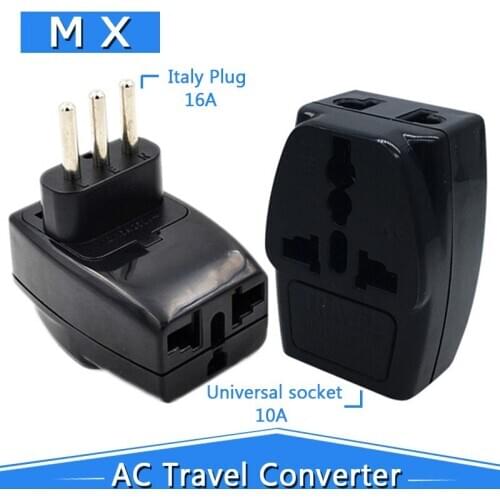 Travel insulated wall adapter, unisex Travel plug, Italy and Albania, Chile, EU AU