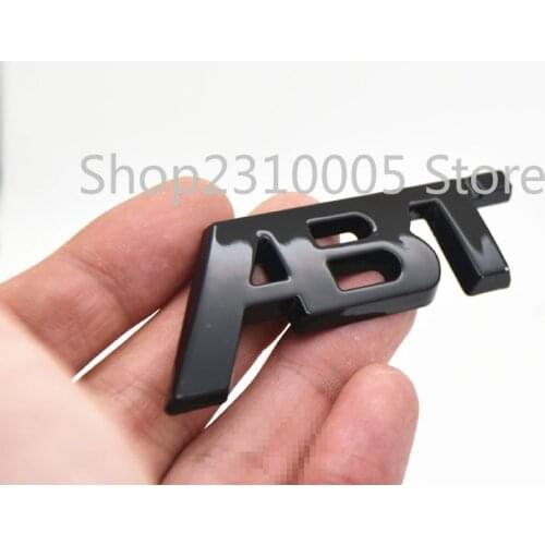 Emblem for ABT Car Styling Rear Trunk Boot Lid Logo Fender Side Badge Sticker for Audi VW A3 A4L A5 A6L A7 Chrome Glossy Black
