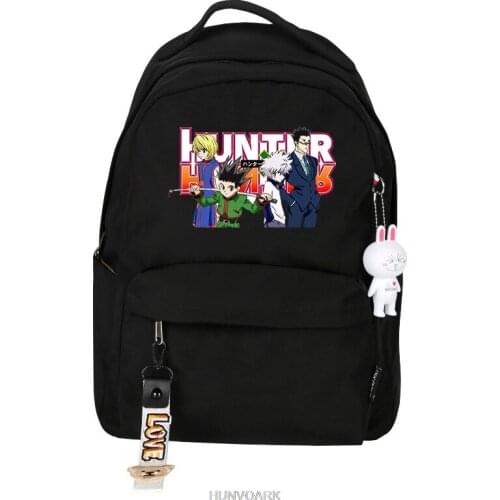 Hunter×Hunter Womens Backpack Fashion Harajuku Anime Men Students Nylon School Bag Kawaii Girl Boys Travel School Backpack