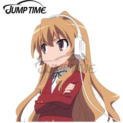 JumpTime 13 x 11.5cm Taiga Aisaka Llistening to Music Toradora Motorcycle Waterproof Surfboard Car Stickers Anime Trunk Decal
