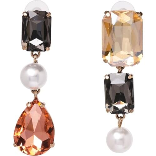 JURAN Fashion Women Brand Crystal Square Long Big Dangle Earrings Wedding Jewelry Luxury Boho Vintage Women Drop Earrings Gifts