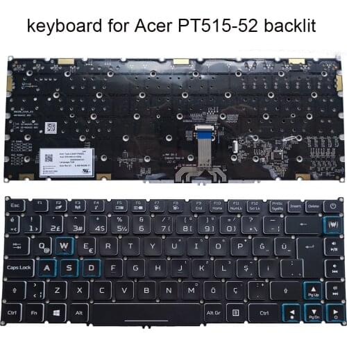 Laptops backlight keyboard turkish for Acer Predator Triton 500 PT515-52-700U PT515-52 Turkey pc notebook keyboards NKI14170SQ