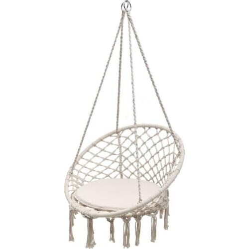 Nordic Style Hammock Chair Swing Rope For Outdoor Indoor Garden Round Seat Kids Swinging Hanging Safety Hammock Chair Straps