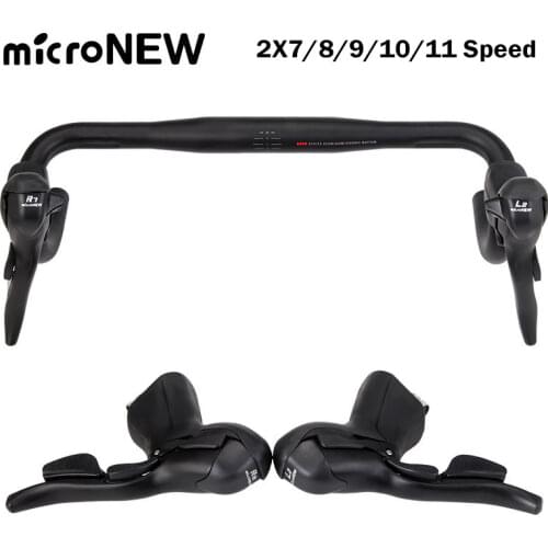 Micronew Double Triple 2X7/8/9/10/11Speed Shifter Bicycle Dual Control Levers Road Bike Shift Lever Derailleur for Shimano