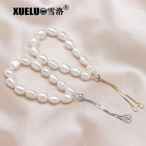 XUELUO Fashion Adjustable Length tassel Natural Cultured Freshwater Baroque Pearl Bracelet for women