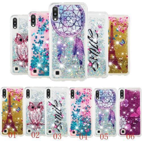 Bling Glitter Liquid Dynamic Quicksand Patterned Clear Soft Case Cover sfor Samsung A10 A20 A30 A20E M30 A70 A50 A2 Core M10 A60