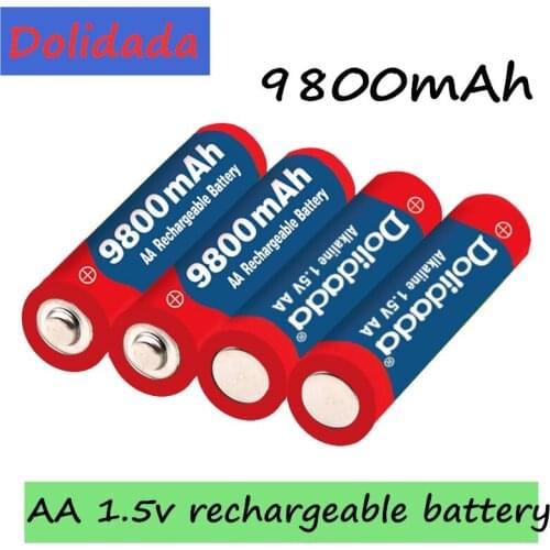 4-16pcs New Tag AA battery 9800 mah rechargeable battery AA 1.5 V Rechargeable New Alcalinas drummey + Free Delivery