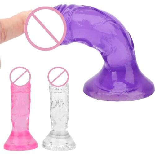 OLO Realistic Artificial Penis Dildo with Strong Suction Cup for Women Translucent Vagina Anal Massage Female Masturbation