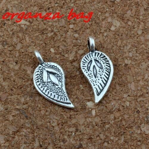40Pcs/Lots Tree Leaves Charm Pendants Alloy Religion Fashion Jewelry DIY Fit Bracelets Necklace Earrings 8x18.2mm