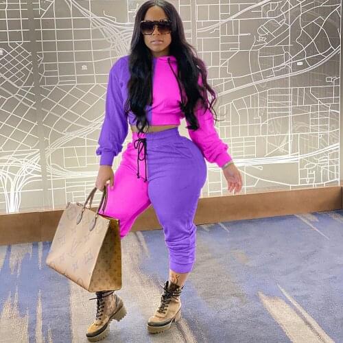 Women Tracksuit 2 Piece Set Winter Clothes Hooded Sweatshirt Jogger Sweatpants Suit Harajuku Patchwork Sweat Suits Women Outfits