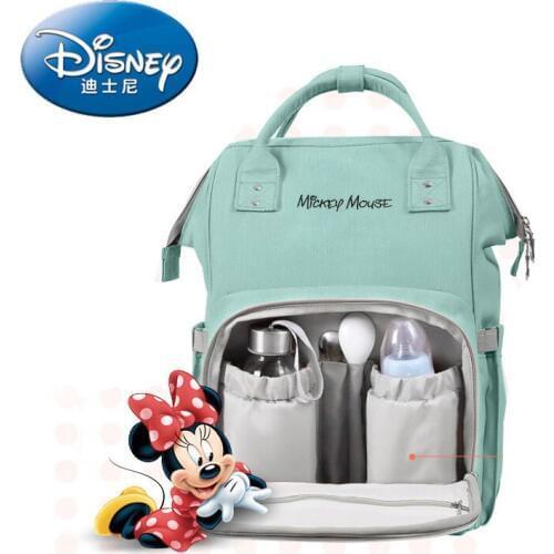 Disney USB Heating Diaper Bag Maternity Nappy Backpack Large Capacity Nursing Travel Backpack Heat Preservation 2020