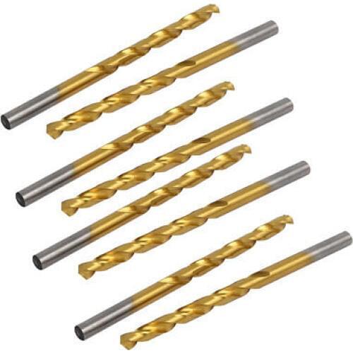 5mm Drilling Dia 85mm Length Titanium Plated Straight Shank Twist Drill Bit 10pcs