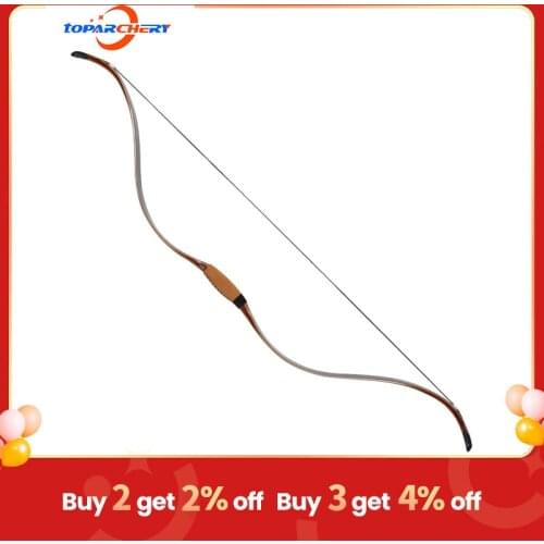 Toparchery 53 inch Traditional Hunting Longbow One Piece Recurve Bow Right/Left Handed Archery Targeting Laminated Practice