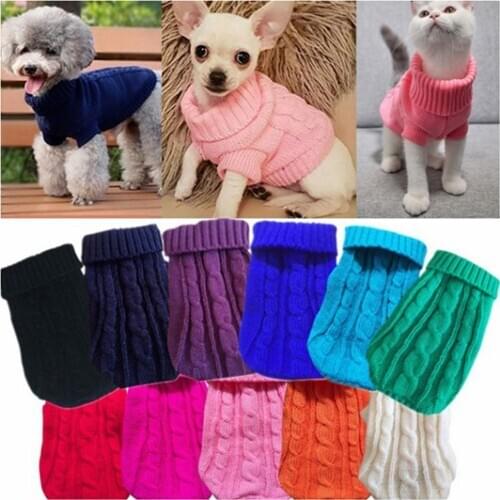 Pet Dog Knitted Sweaters Winter Pet Warming Clothes Small Dogs Warm Sweater Coat Cats Clothes Supplies Soft Dog Sweaters