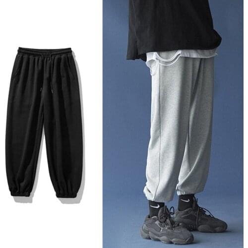 2021 Spring&Autumn Pure Color Casual Pants Japanese Streetwear Bundle Pants Mens Sweatpants Trendy Sports Pants Cargo Pants