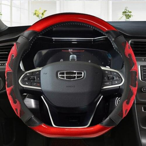 D Type Car Steering Wheel Cover Wrap For Geely Atlas 2016 - 2021 Coolray I 2020 2021 Emgrand 7 2018 - 2021 Emgrand GT 2015- 2021
