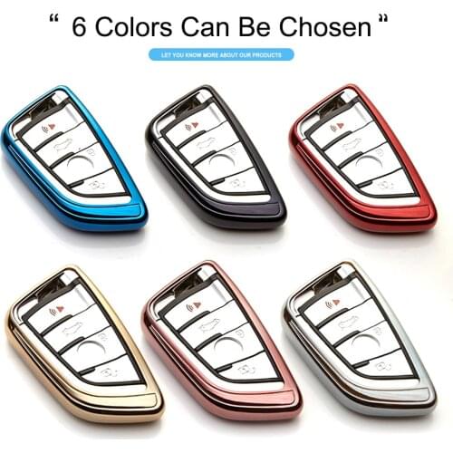 TPU Protection Car Key Case Cover Skin Shell For BMW 1 2 5 7 Series 218i X1 F48 X3 X4 X5 X6 F15 540 740 Key Fob Ring Chain