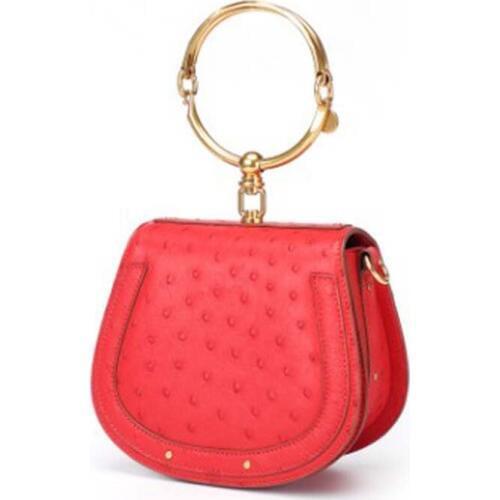 Dae new South Africa Ostrich leather Female bag Single shoulder bag fashion Saddle bag Genuine leather handbag female